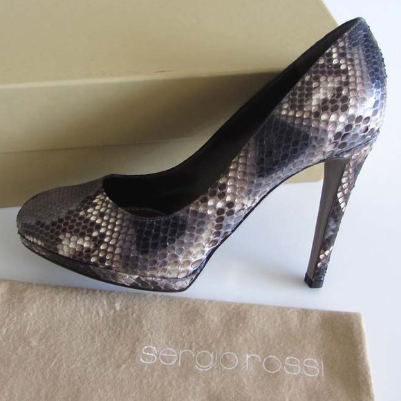 SERGIO ROSSI exotic python platform pumps 36 /6 US - Picture 8 of 8